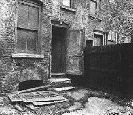 A picture of back stairs on 29 Hanbury Street