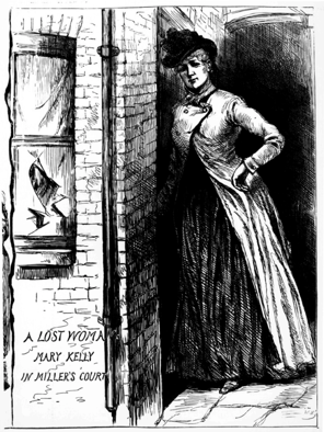 An artist's rendering of Mary Jane Kelly